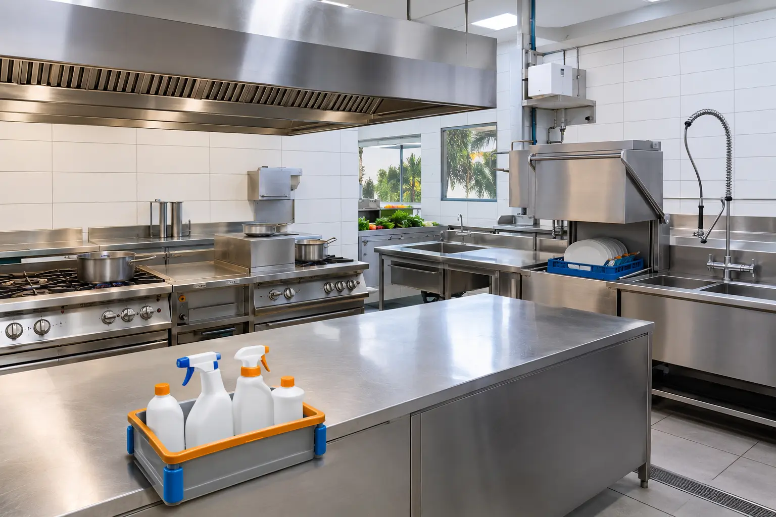Drainex Powder shown within the kitchen hygiene system